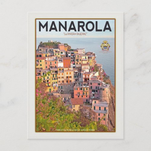 Manarola Vineyard Sunset white Postcard