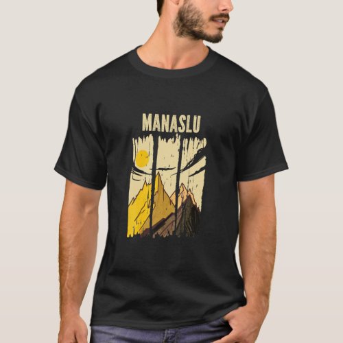 Manaslu Mountain Peak Summit Climber  T_Shirt