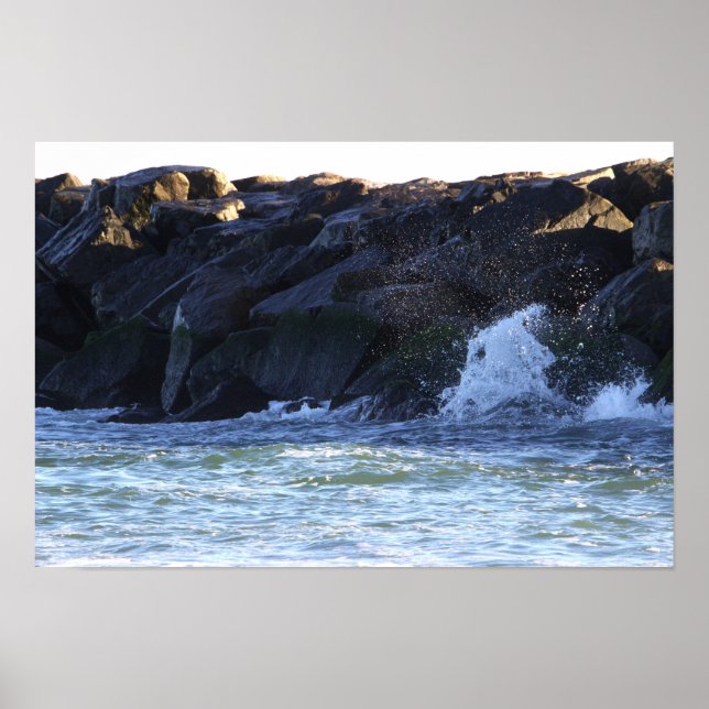 Manasquan Jetty Waves Poster (Front)