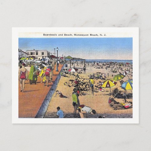 Manasquan New Jersey Boardwalk Vintage Postcard