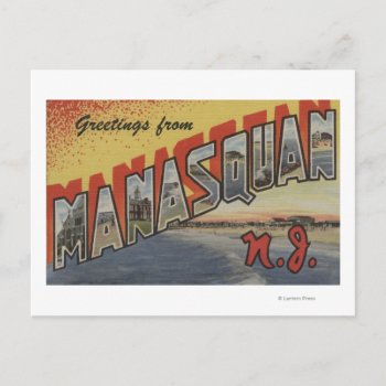 Manasquan  New Jersey - Large Letter Scenes 2 Postcard by LanternPress at Zazzle