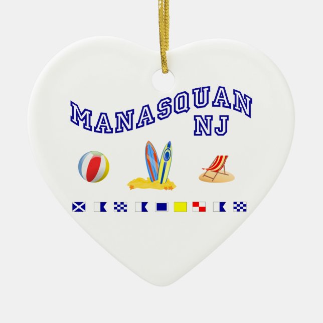 Manasquan NJ - Maritime Spelling Ceramic Ornament (Front)