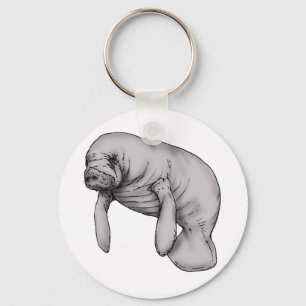 manatee art keychain