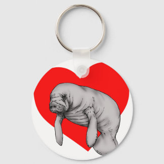manatee art keychain