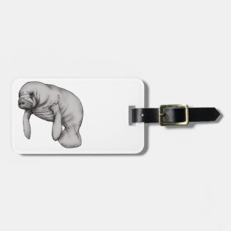 manatee art luggage tag