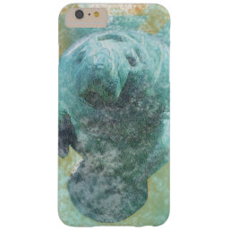 Manatee Art with Antiqued Distressed Finish Barely There iPhone 6 Plus Case