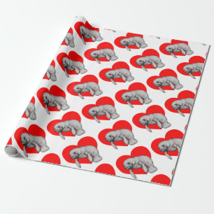 manatee art wrapping paper