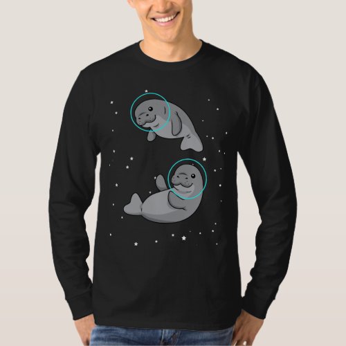 Manatee Astronaut Gift Women Space Manatee T_Shirt
