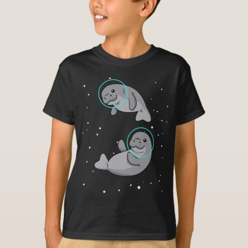 Manatee Astronaut Gift Women Space Manatee T_Shirt