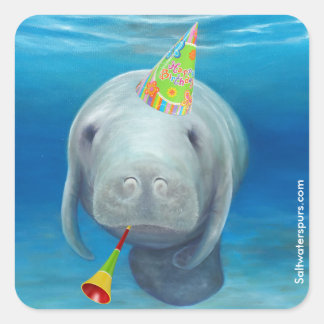 Manatee Birthday Stickers
