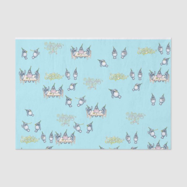 Manatee birthday tissue paper (Front)