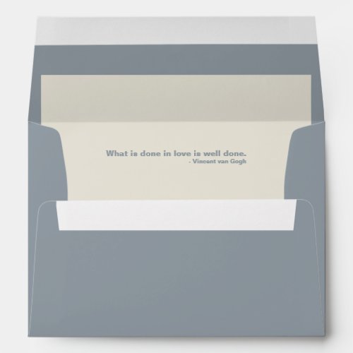 Manatee Blue  Minimalist Interior Quote Envelope