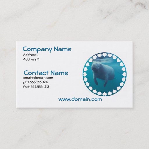Customizable Manatee Business Card