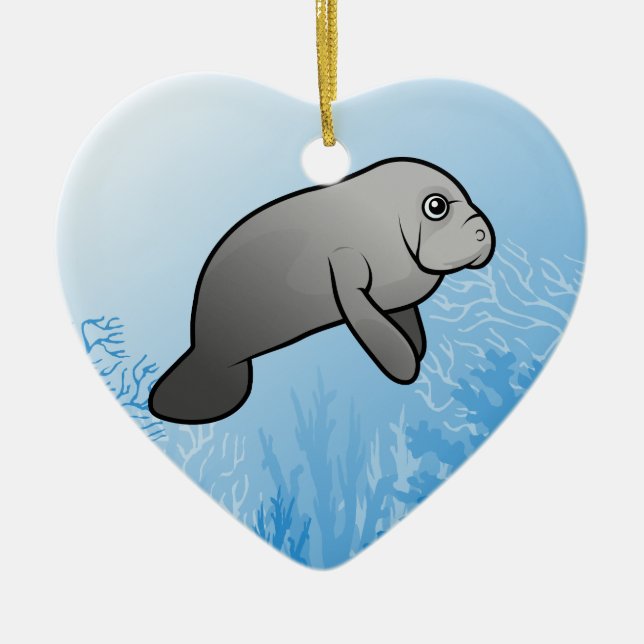 Manatee Ceramic Ornament (Front)