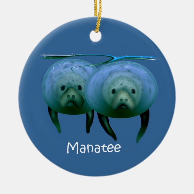 Manatee Christmas Ornament (Front)