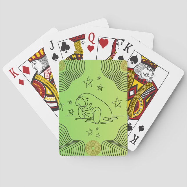 Manatee Design on playing cards (Back)