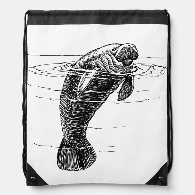 Manatee  drawstring bag (Front)