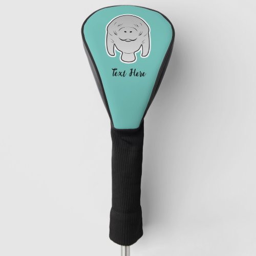 Manatee icon character toon illustration golf head cover