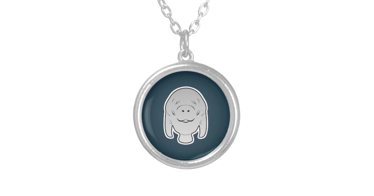  Manatee charm necklace, animal necklace, personalized, initial,  monogram, manatee, animal jewelry : Handmade Products