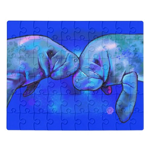 Manatee in Colors with Love Jigsaw Puzzle
