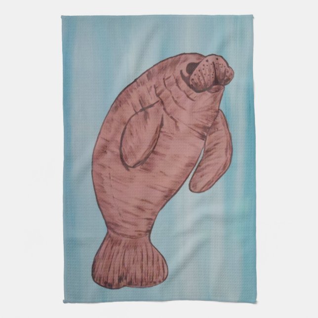 Manatee Kitchen Towel (Vertical)