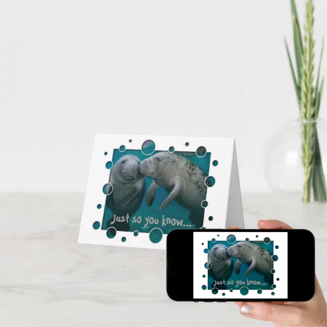 Manatee Love Valentine's Day Holiday Card | Zazzle