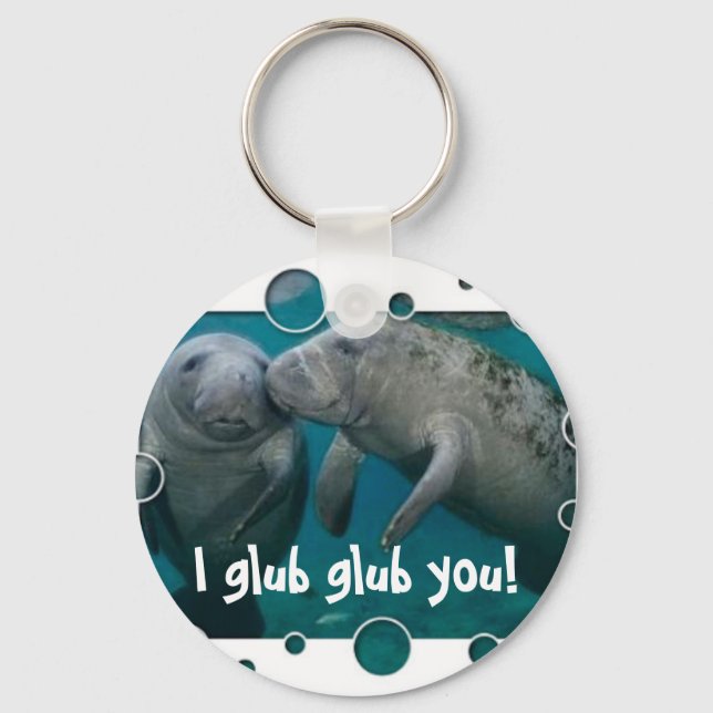Manatee Love Valentine's Day Keychain (Front)