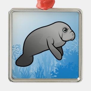 Manatee Metal Ornament
