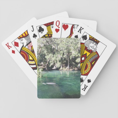 Manatee Mother and Child Swimming Playing Cards