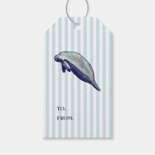 Manatee Nautical Shiplap Rustic Gift Tag