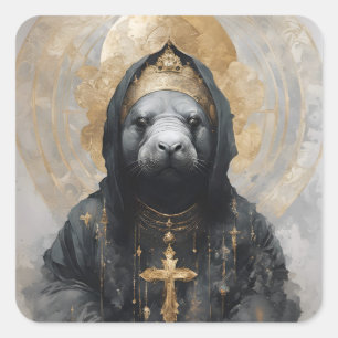 Manatee Nun Square Sticker