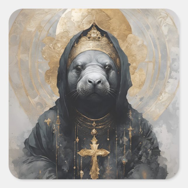 Manatee Nun Square Sticker (Front)