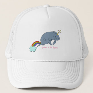 Manatee Peace & Love Trucker Hat