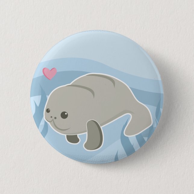 manatee pinback button (Front)