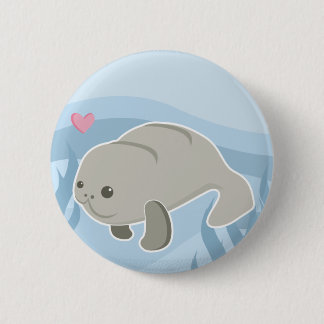 manatee pinback button