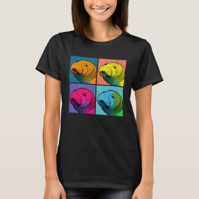 Manatee Pop Illustration Colorful Animal Women T-Shirt