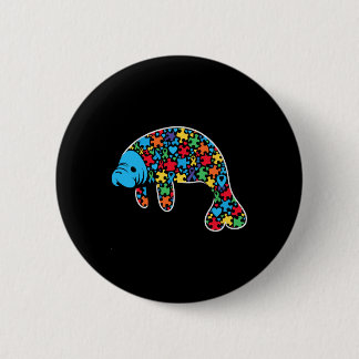 Manatee Puzzle Autism Awareness Autistic Womens Me Button