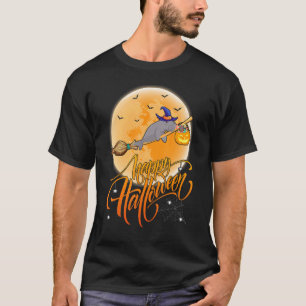 Manatee Ride Witch Shotgun Moon Vintage Manatee Ha T-Shirt