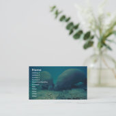 Manatee Rooting in Sand Business Card (Standing Front)