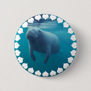 Manatee Round Button