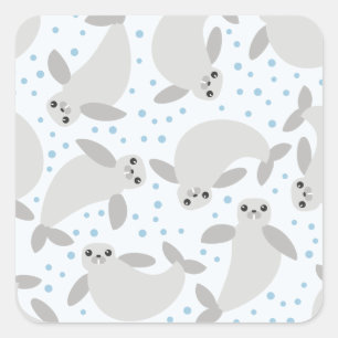 manatee square sticker