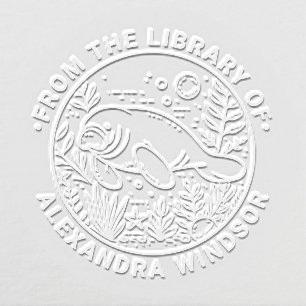 Manatee Swimming Under Water Library Book Name Embosser