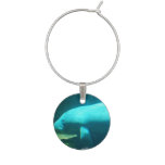 Manatee Swimming Wine Glass Charm