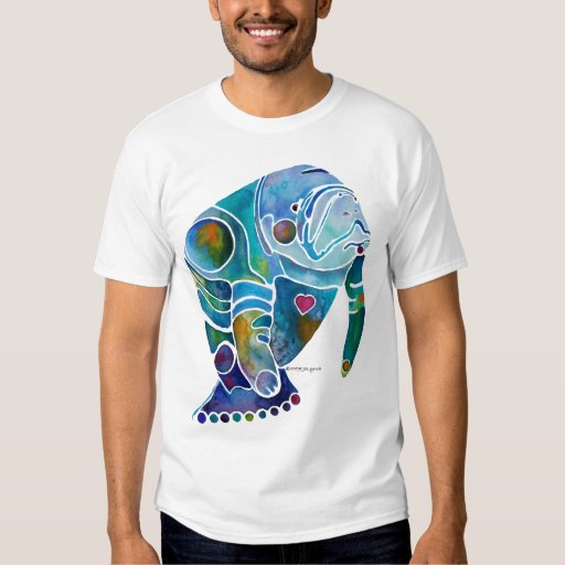 Manatee Tee Shirt Whimsical Original Art | Zazzle