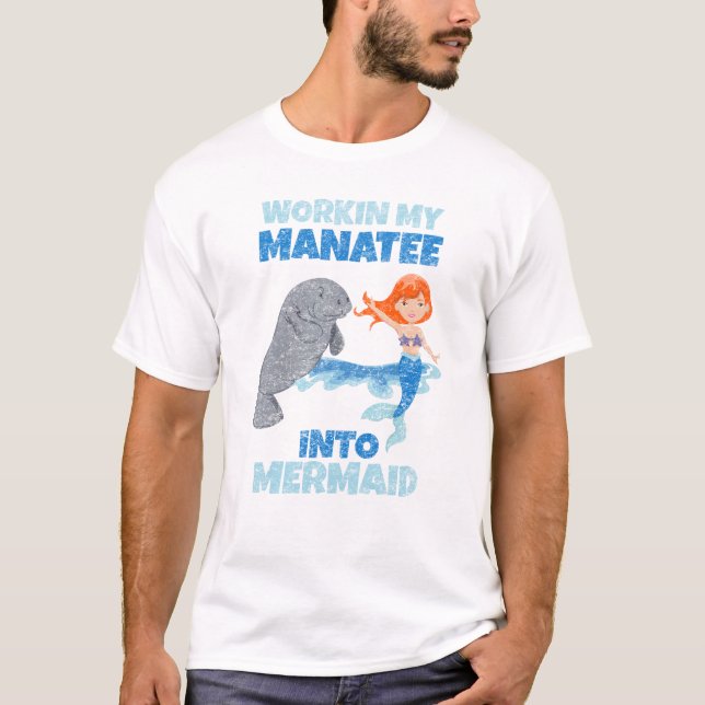 Manatee to Mermaid Womens Workout Gym T-Shirt (Front)