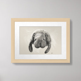 Manatee Wall Art – Handmade Pencil Drawing | Coast