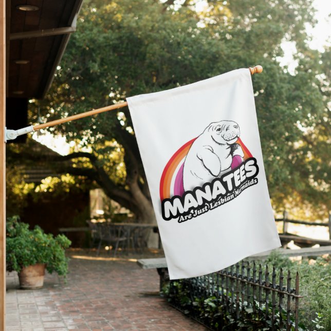 Manatees are just lesbian mermaids house flag (In SItu)