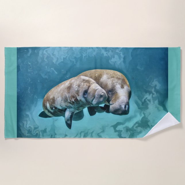 Manatees Beach Towel (Front)