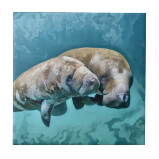 Manatees Ceramic Tile