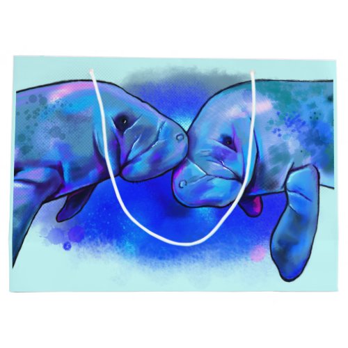 Manatees in Colors with Love Large Gift Bag